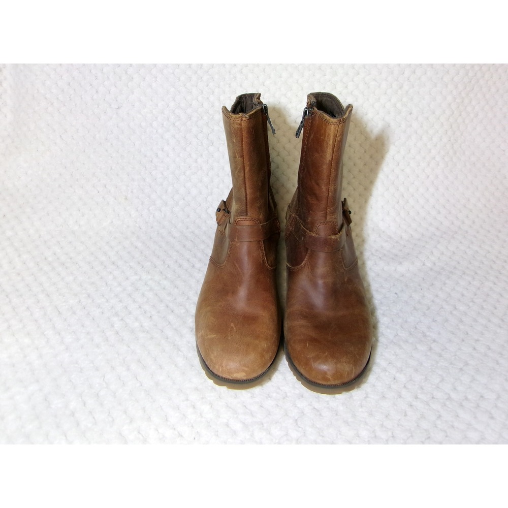Teva De La Vina Brown Leather Waterproof Ankle Boots 1003012 Womens 8 - Picture 1 of 9